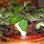 Spicy Black Bean Burger with Horseradish Mayo and Micro Greens